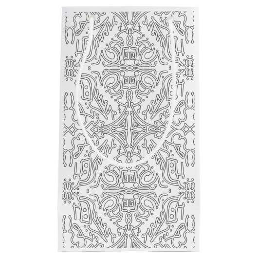 Minimalistische grijze bloempatroon klein cadeauzakje (Voorkant)