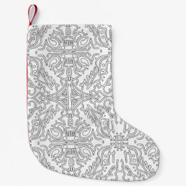Minimalistische grijze bloempatroon kleine kerstsok
