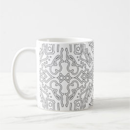 Minimalistische grijze bloempatroon koffiemok