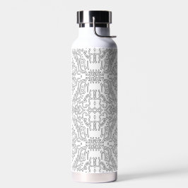 Minimalistische grijze bloempatroon waterfles