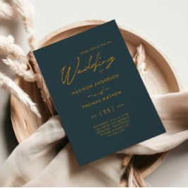Minimalistische Grijze Gouden Moderne Typografie T Kaart
