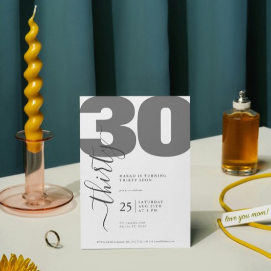 Minimalistische grijze kalligrafie verjaardagsuitn kaart