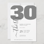 Minimalistische grijze kalligrafie verjaardagsuitn kaart (Voorkant)