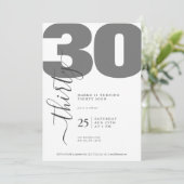 Minimalistische grijze kalligrafie verjaardagsuitn kaart (Staand voorkant)