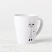 Minimalistische grijze kat latte mok (Rechterhoek)