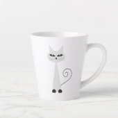 Minimalistische grijze kat latte mok (Rechts)