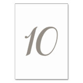 Minimalistische Grijze Kleur Tabel Nummer 10 Kaart (Voorkant)