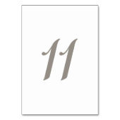 Minimalistische Grijze Kleur Tabel Nummer 11 Kaart (Voorkant)