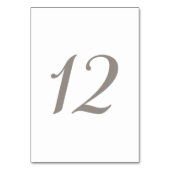 Minimalistische Grijze Kleur Tabel Nummer 12 Kaart (Voorkant)