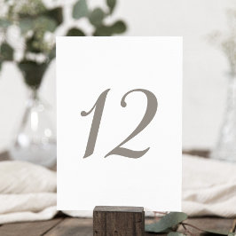 Minimalistische Grijze Kleur Tabel Nummer 12 Kaart