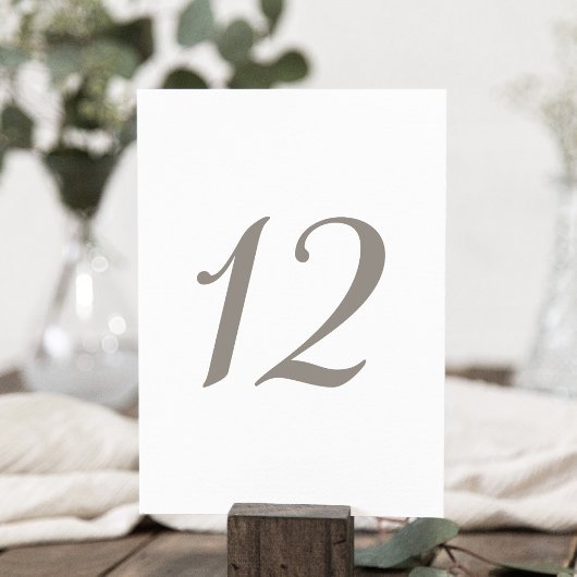 Minimalistische Grijze Kleur Tabel Nummer 12 Kaart