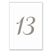 Minimalistische Grijze Kleur Tabel Nummer 13 Kaart (Voorkant)