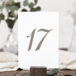 Minimalistische Grijze Kleur Tabel Nummer 17 Kaart