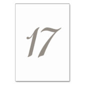 Minimalistische Grijze Kleur Tabel Nummer 17 Kaart (Voorkant)