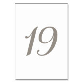 Minimalistische Grijze Kleur Tabel Nummer 19 Kaart (Voorkant)