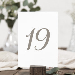 Minimalistische Grijze Kleur Tabel Nummer 19 Kaart