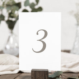 Minimalistische Grijze Kleur Tabel Nummer 3 Kaart