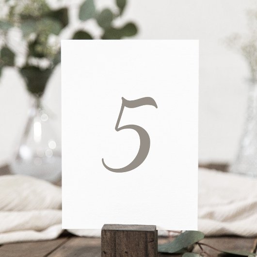 Minimalistische Grijze Kleurentabel Nummer 5 Kaart