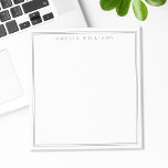 Minimalistische grijze monogram twee randen notitieblok<br><div class="desc">Maak je eigen gepersonaliseerde notitieblokken met grijze elegante chic typografie monogram naam en twee randlijnontwerp.</div>
