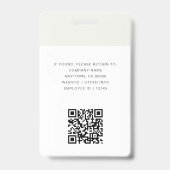 Minimalistische Grijze Professionele Medewerker Fo Badge (Achterkant)