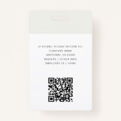 Minimalistische Grijze Professionele Medewerker Fo Badge (Achterkant)