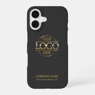 Minimalistische grijze promotionele bedrijfslogo iPhone 16 hoesje