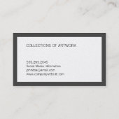 Minimalistische grijze rand visitekaartje (Achterkant)