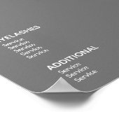 Minimalistische Grijze Salon Prijslijst Service Me Poster (Hoek)