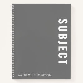 Minimalistische Grijze School Onderwerp Student Na Notitieboek