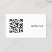 Minimalistische grijze strakke monogram QR-code co Visitekaartje (Achterkant)