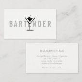 Minimalistische / grijze tekst ( Martini-pictogram Visitekaartje (Voorkant / Achterkant)