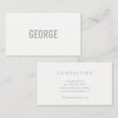 Minimalistische/grijze tekst visitekaartje (Voorkant / Achterkant)