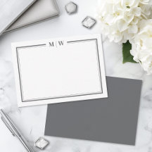 Minimalistische grijze tweekleurige monogram