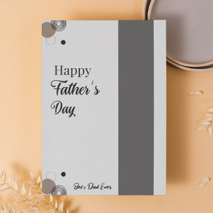 Minimalistische grijze Vaderdag   Beste papa ooit Kaart