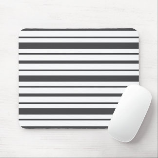 Minimalistische grijze witte strepenpatroon Execut Muismat