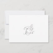 Minimalistische grijze & witte trouwdag RSVP kaartje (Achterkant)