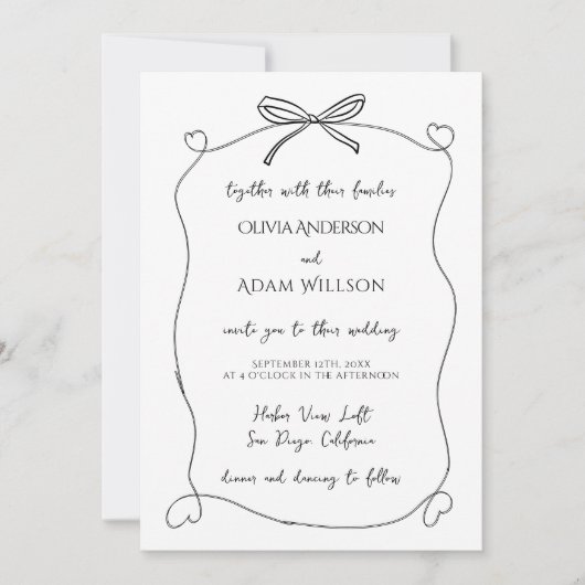 Minimalistische grillige eigenzinnige hand geteken kaart (Voorkant)