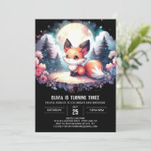 Minimalistische grillige Fox Birthday digitaal Kaart (Staand voorkant)