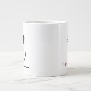 Minimalistische grillige zwarte kat grote koffiekop