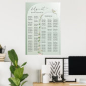 Minimalistische groen boog lente blush Alfabetisch Poster (Thuiskantoor)
