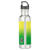 Minimalistische Groen Gele Gradiënt Elementale Log Waterfles (Achterkant)
