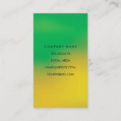Minimalistische groen-gele mix visitekaartje (Achterkant)