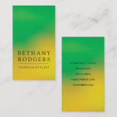 Minimalistische groen-gele mix visitekaartje (Voorkant / Achterkant)