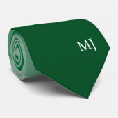 MINIMALISTISCHE GROEN GESTREEPTE MONOGRAM INITIALE STROPDAS (Opgerold)