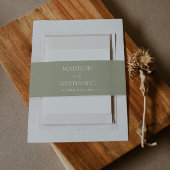 Minimalistische groen-witte bruiloft uitnodigingen wikkel