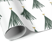 Minimalistische groenblijvende kerstboom cadeaupapier (Rol Hoek)
