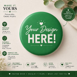 Minimalistische groene aangepaste geschenkknop ronde button 5,7 cm