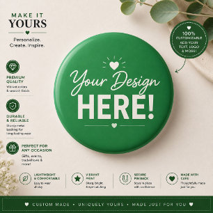 Minimalistische groene aangepaste geschenkknop ronde button 5,7 cm