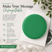 Minimalistische groene aangepaste geschenkknop ronde button 5,7 cm