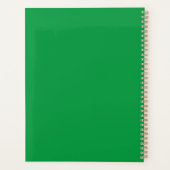 Minimalistische groene aangepaste naam tekst monog planner (Achterkant)
